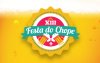 Arte em cor amarela e no centro a frase "XIII Festa do Chope"