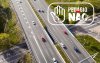 Foto da rodovia Raposo Tavares com imagem no canto superior direito com as palavras: Pedágio não!