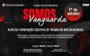 Arte com fundo preto e escritas em vermelho e branco para divulgação de ingressos para sócios pegarem ingresso para documentário Arte: Divulgação SEEB-SP
