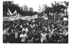 Fotografia de mobilização de rua na greve de 1985 (Foto: Seeb-SP/Cedoc)