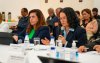 Neiva Ribeiro, presidenta do Sindicato, e Juvandia Moreira, presidenta da Contraf-CUT, em negociação com a Fenaban