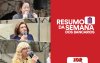 Imagens do protesco no Ceic, acompanhada da frase "Resumo da Semana"