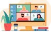 Ilustração de uma assembleia virtual