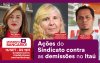 Arte mostra rosto duas mulheres, uma morena e outra loira, um homem moreno que participaram do programa de debate