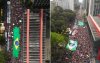 Bandeira do Brasil na manifestação contra anistia e contra a PEC da Blindagem. Imagens: @brunominnemannfotos / cc @midianinja