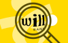 Imagem mostra o logo do Will Bank sob uma lupa e, ao fundo, uma marca d´água com o logo so Sindicato em um fundo amarelo