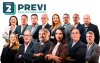 Imagem mostra candidatos da Chapa 2 para a eleição da Previ, perfilados. Acima deles, o texto "Chapa 2 - Previ para os associados"