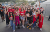 Neiva Ribeiro, ao centro, e demais dirigentes do Sindicato reunidos durante o ato em São Bernardo do Campo