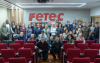 Dirigentes sindicais da base da Fetec-CUT/SP posam para a foto após o Encontro Estadual 