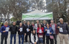Imagem mostra dirigentes perfilados durante atividade na Torre Santander
