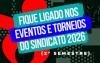 Arte de divulgação dos eventos e torneios do Sindicato dos Bancários