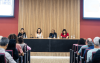Foto da mesa do primeiro dia da Conferência Nacional dos Financiários