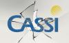 Arte com o logo da Cassi sob um vidro quebrado