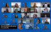 Imagem composta por tela de computador que mostra os rostos de todos os representantes da Caixa Econômica Federal que participaram da negociação que debateu as condiçõees de trabalho das pessoas com deficiência