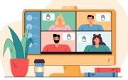 Ilustração de uma assembleia virtual