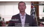 Frame do vídeo em que o diretor-presidente do Bradesco, Octavio de Lazari Junior, elogia o Exército brasileiro